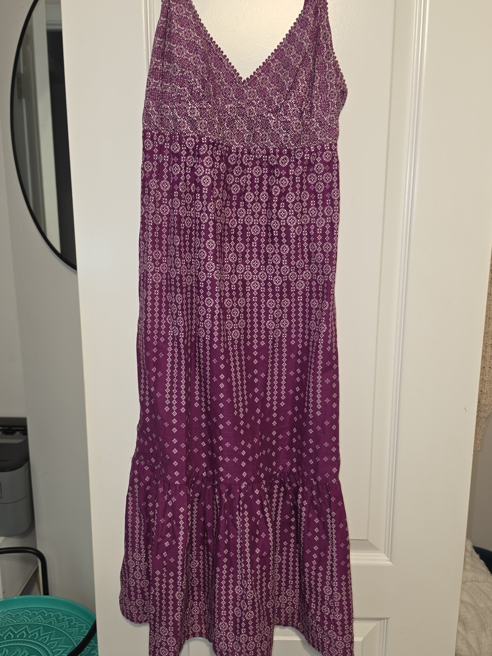 American Eagle Outfitters Purple Patterned Midi Dressy Skirt